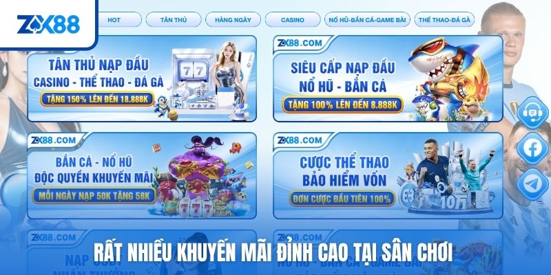 Rất nhiều khuyến mãi đỉnh cao tại sân chơi 